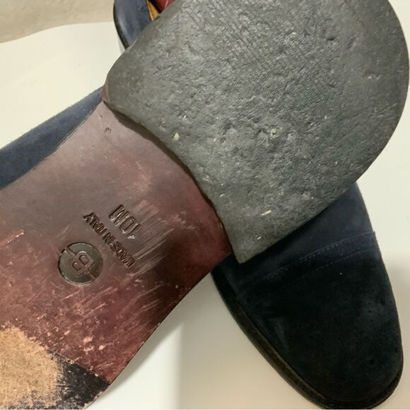 BROLETTO size 10 M blue  monk strap leather sole made in Italy shoes main image 4